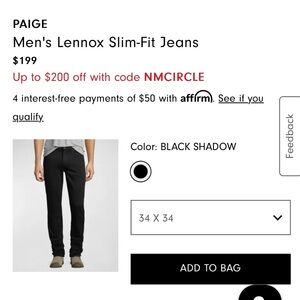 Men’s Black Paige Jeans
